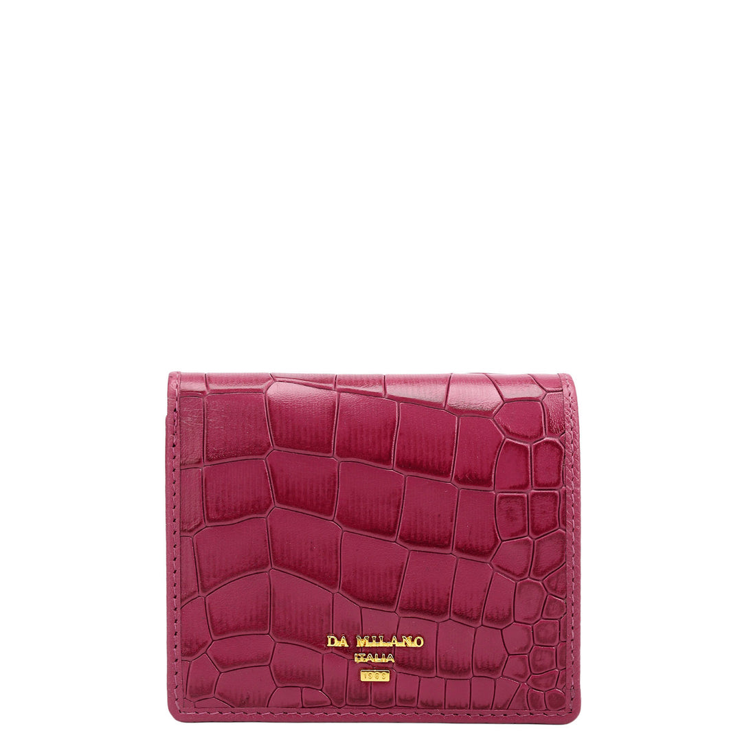 Croco Leather Ladies Wallet - Plumberry