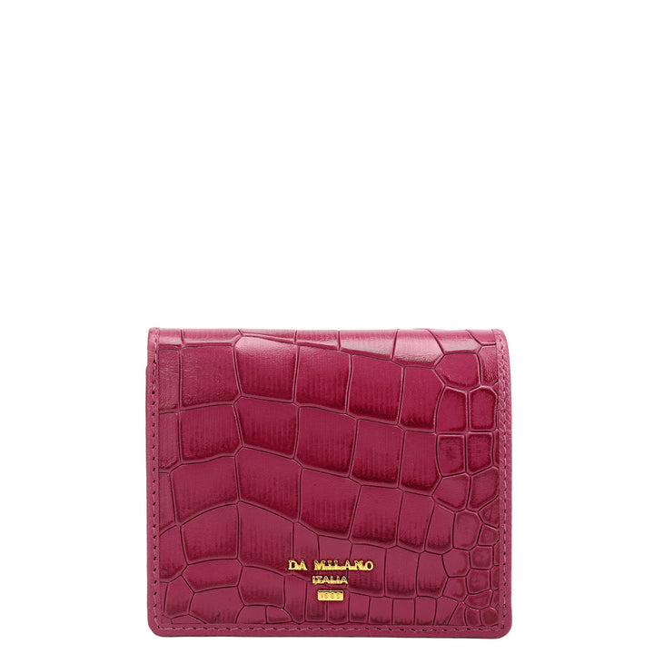 Croco Leather Ladies Wallet - Plumberry