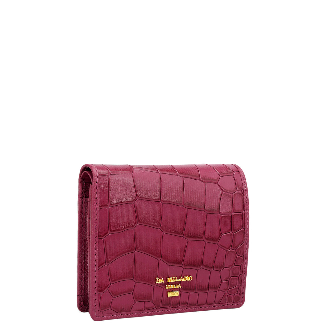Croco Leather Ladies Wallet - Plumberry