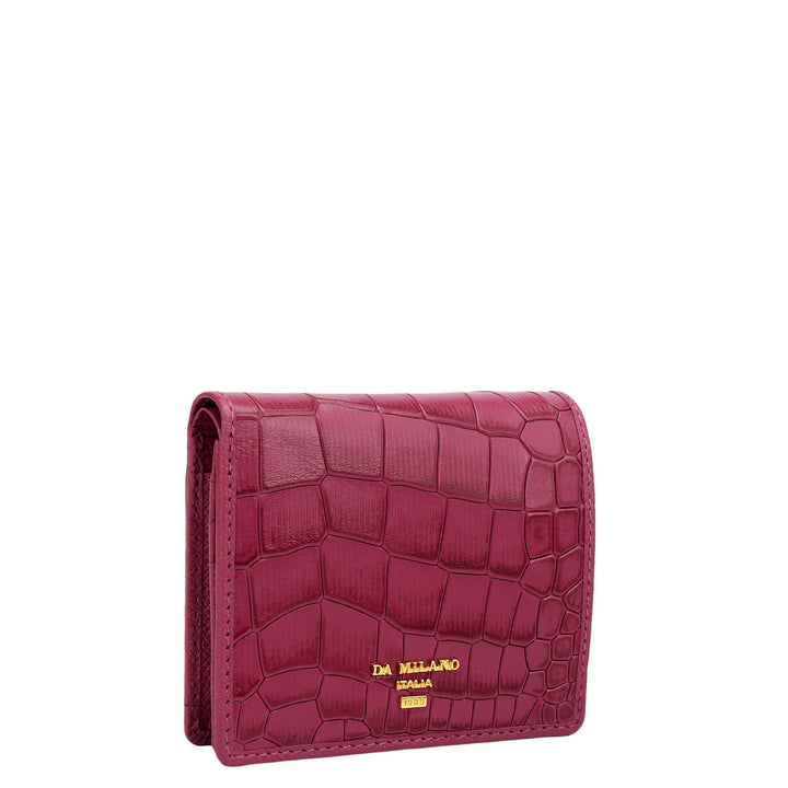 Croco Leather Ladies Wallet - Plumberry