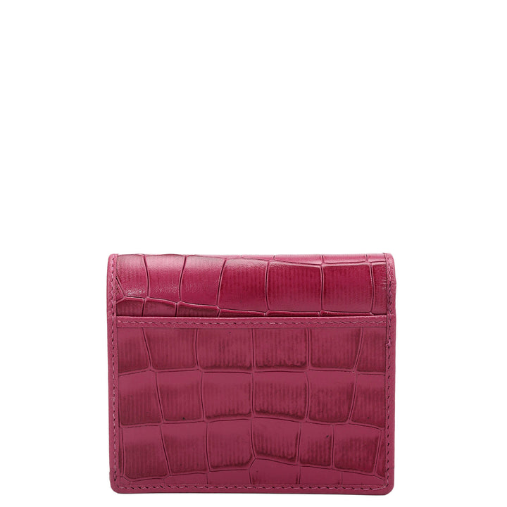 Croco Leather Ladies Wallet - Plumberry