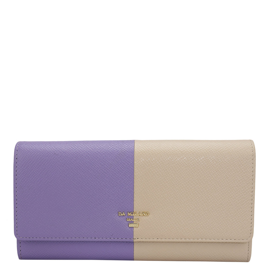 Franzy Leather Ladies Wallet - Purple Haze & Dove