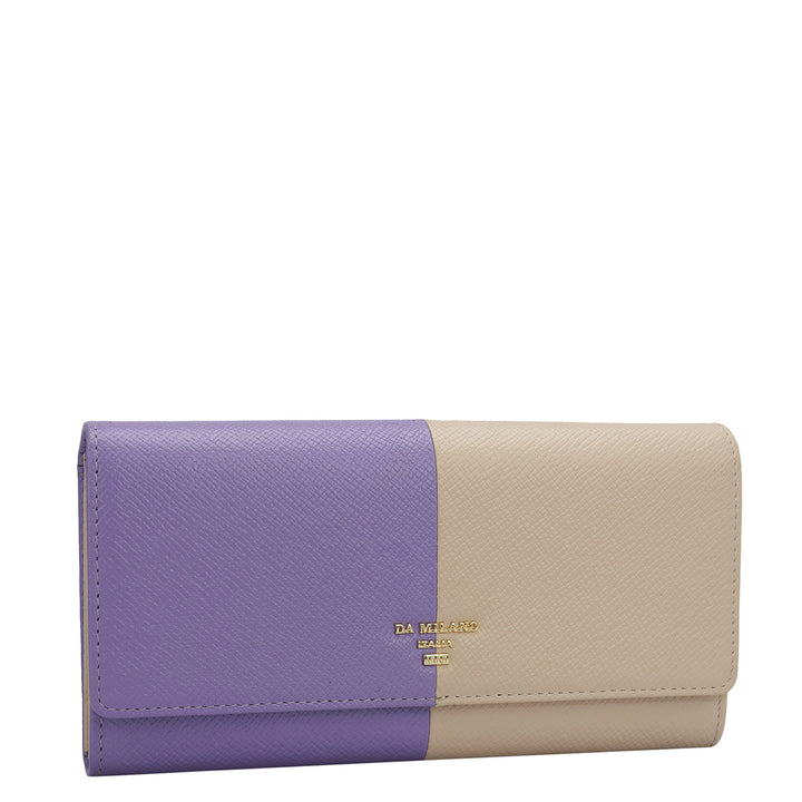 Franzy Leather Ladies Wallet - Purple Haze & Dove