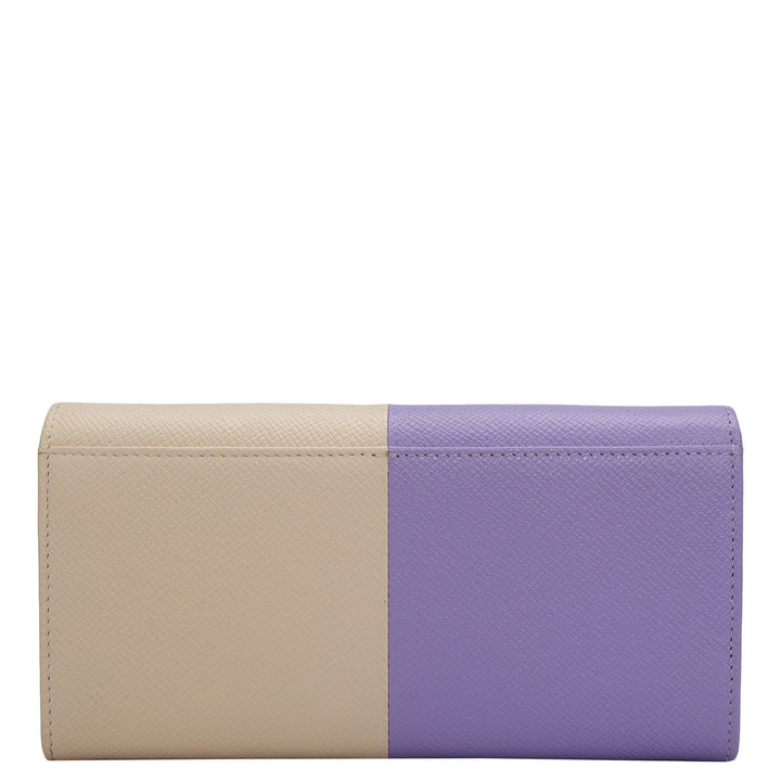 Franzy Leather Ladies Wallet - Purple Haze & Dove