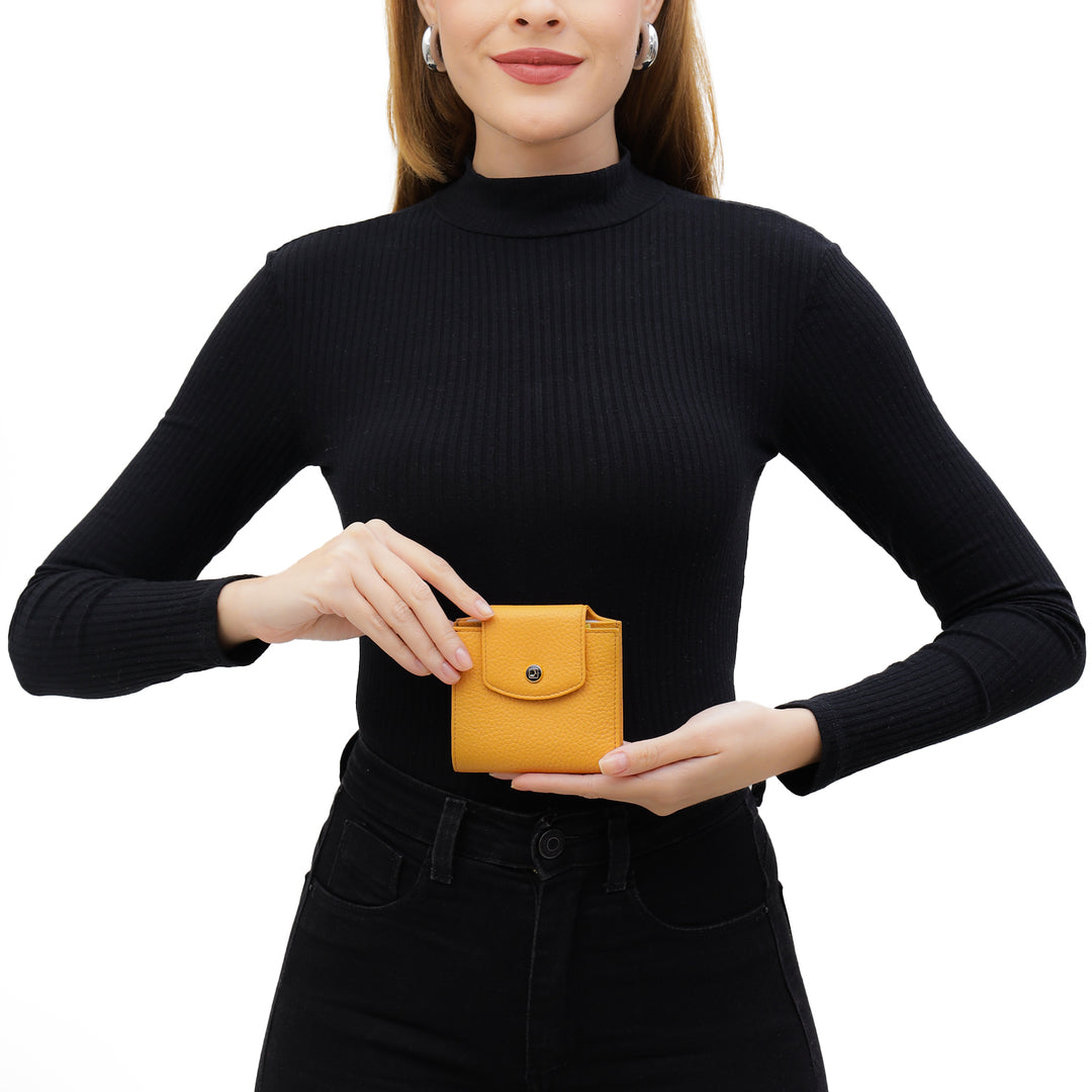 Wax Leather Ladies Wallet - Apricot Crush