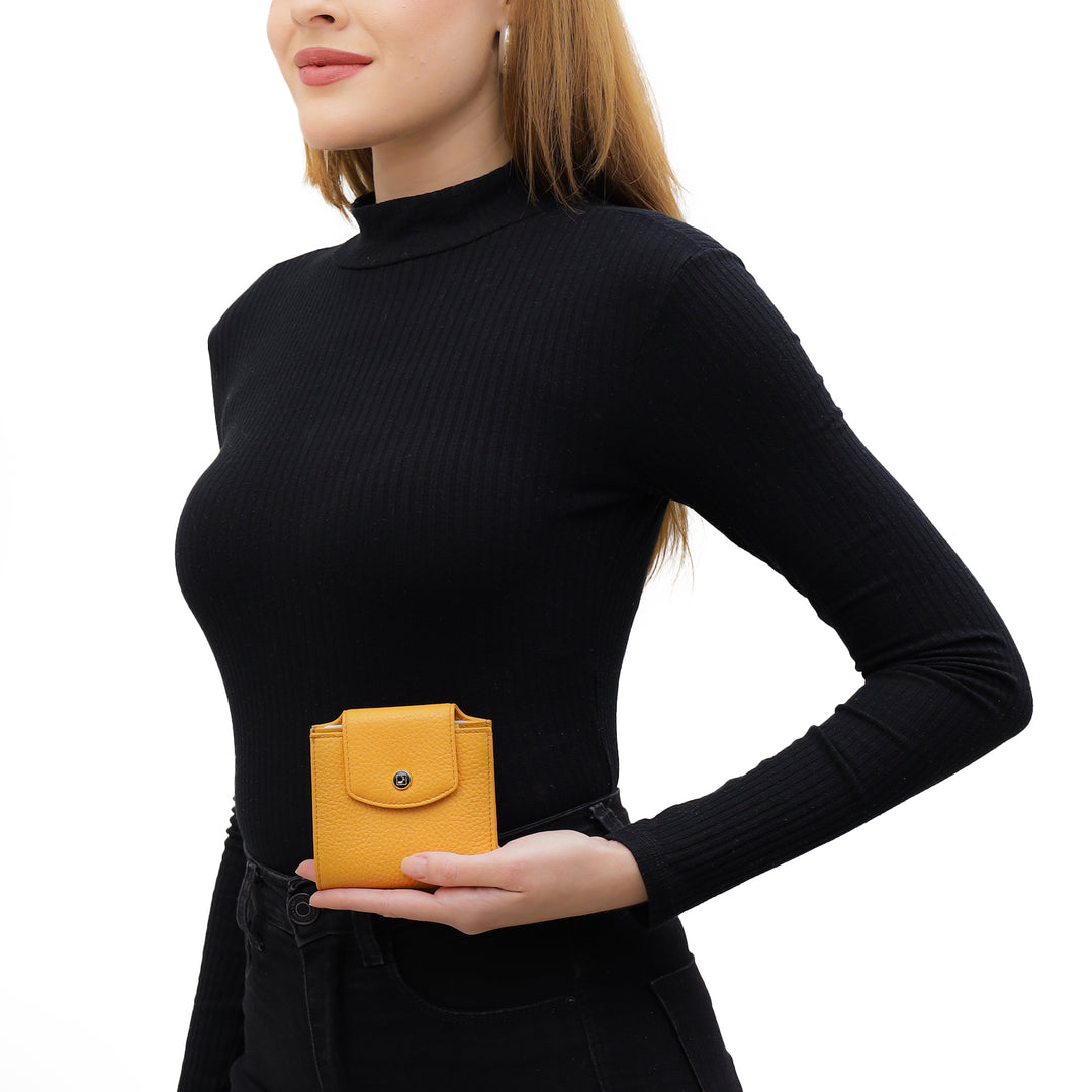 Wax Leather Ladies Wallet - Apricot Crush