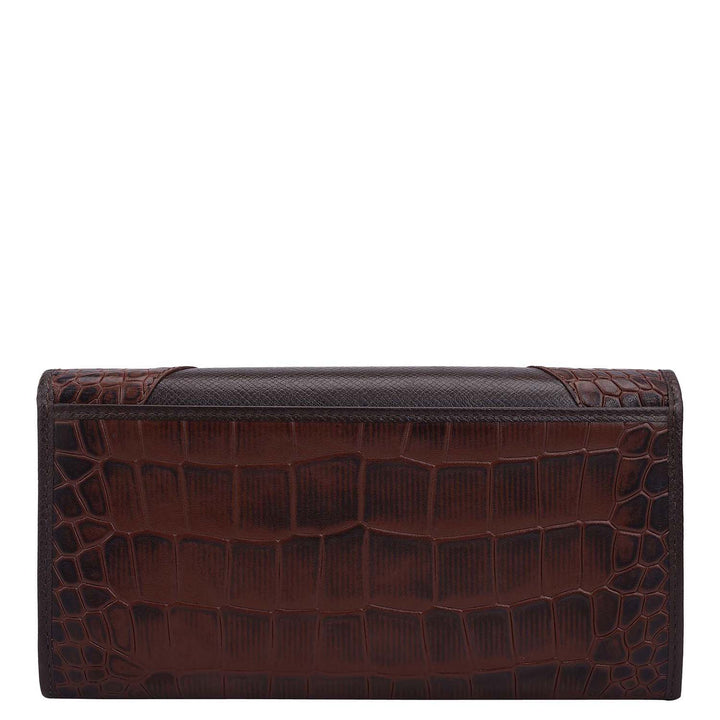 Croco Franzy Leather Ladies Wallet - Date