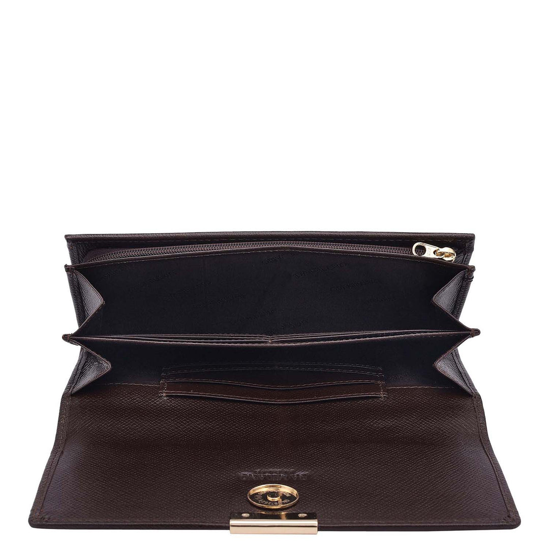 Croco Franzy Leather Ladies Wallet - Date