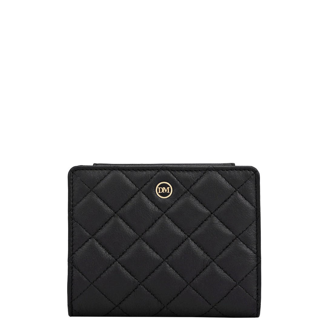 Quilting Leather Ladies Wallet - Black