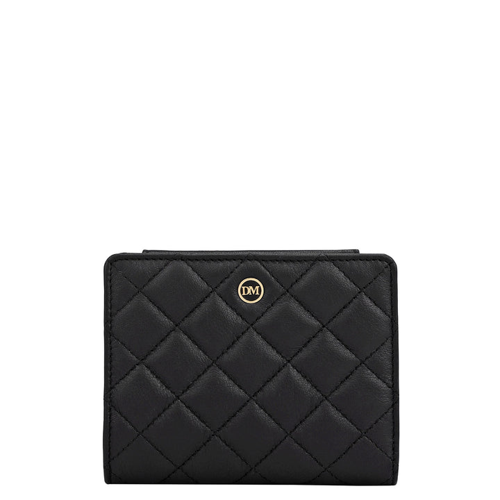 Quilting Leather Ladies Wallet - Black