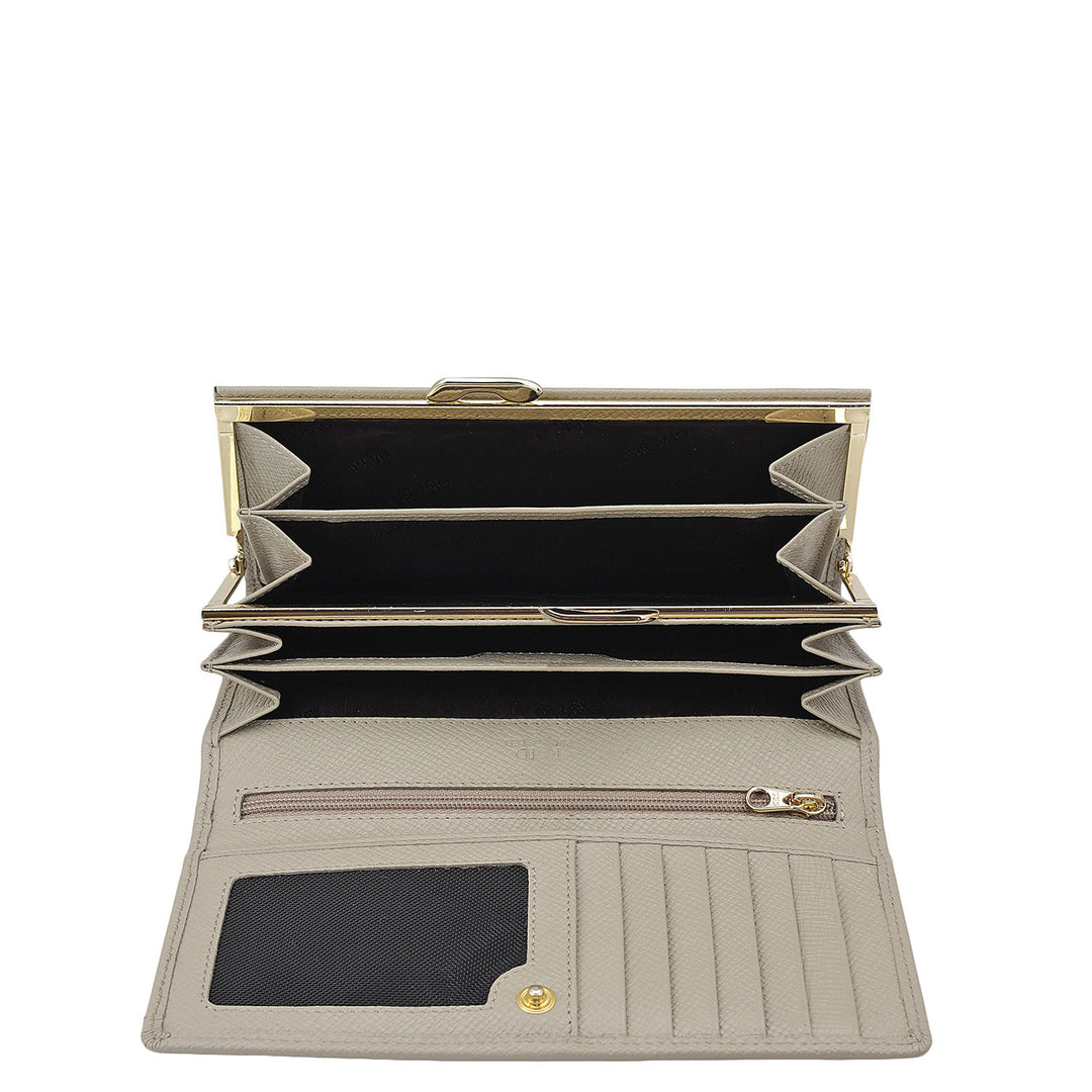 Croco Leather Ladies Wallet - Frost