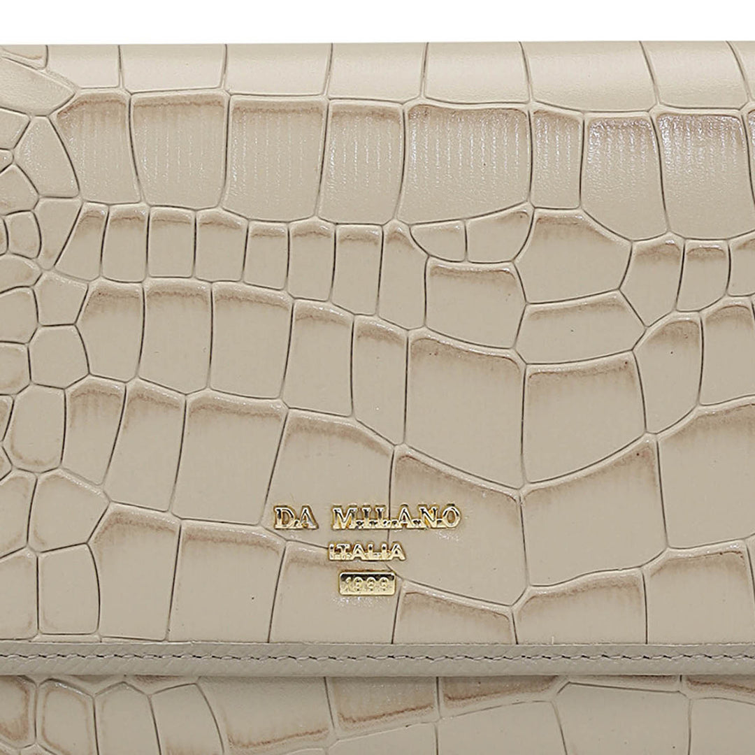 Croco Leather Ladies Wallet - Frost