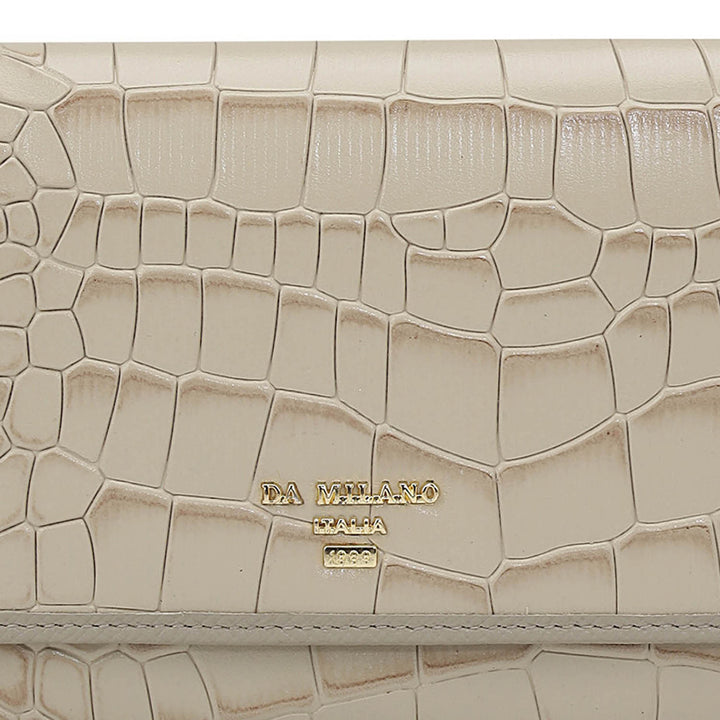 Croco Leather Ladies Wallet - Frost