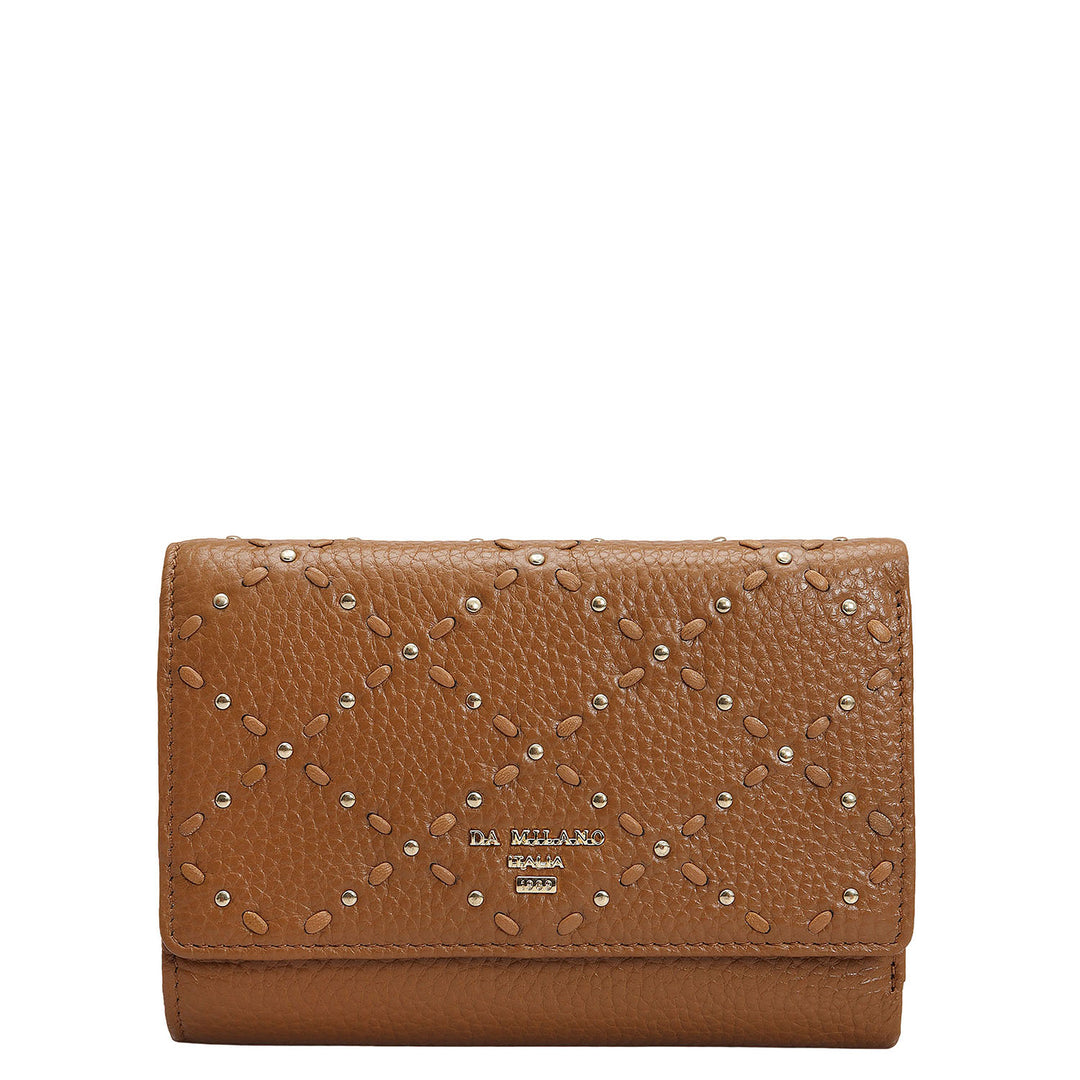 Wax Leather Ladies Wallet - Caramel