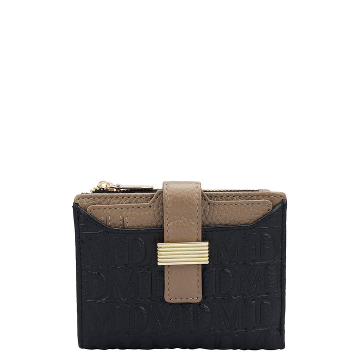 Monogram Leather Ladies Wallet - Black