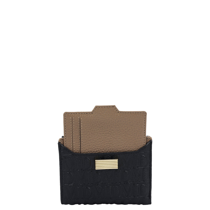 Monogram Leather Ladies Wallet - Black