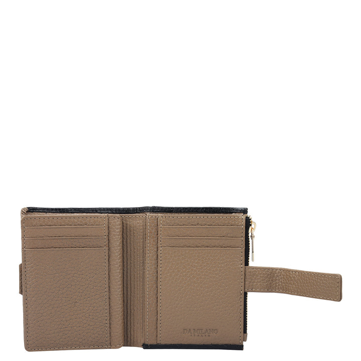 Monogram Leather Ladies Wallet - Black