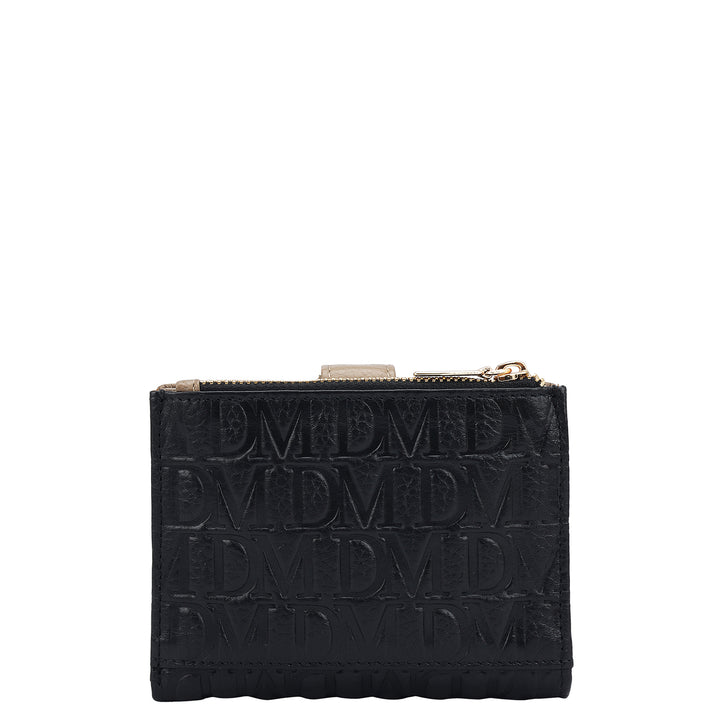 Monogram Leather Ladies Wallet - Black
