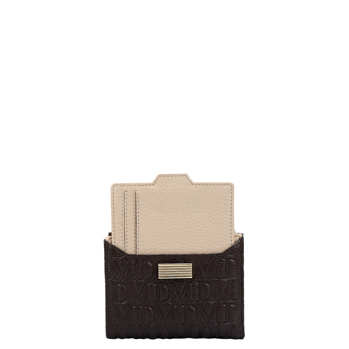 Monogram Leather Ladies Wallet - Chocolate