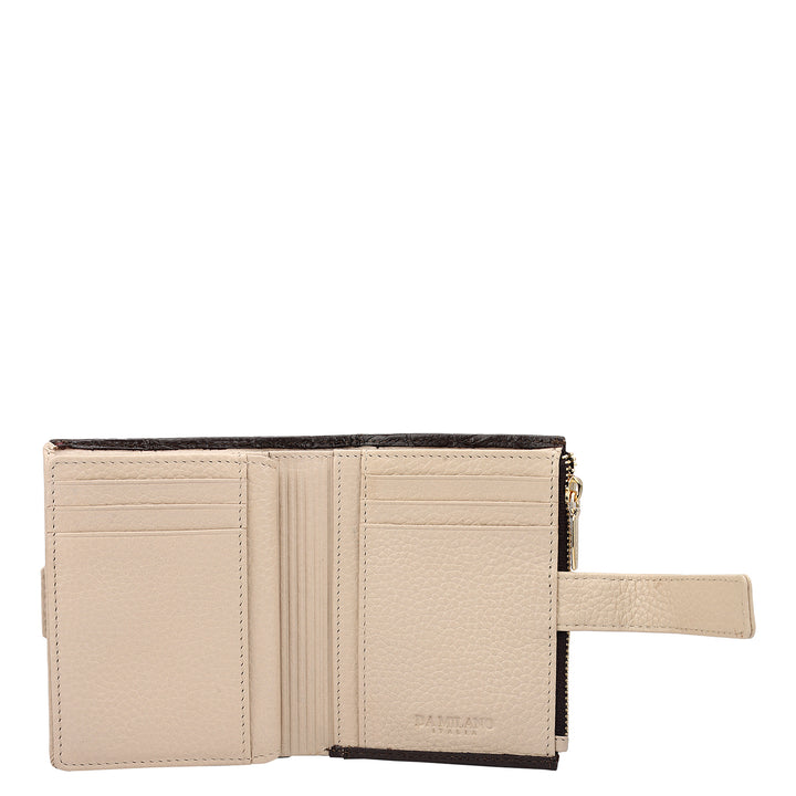 Monogram Leather Ladies Wallet - Chocolate