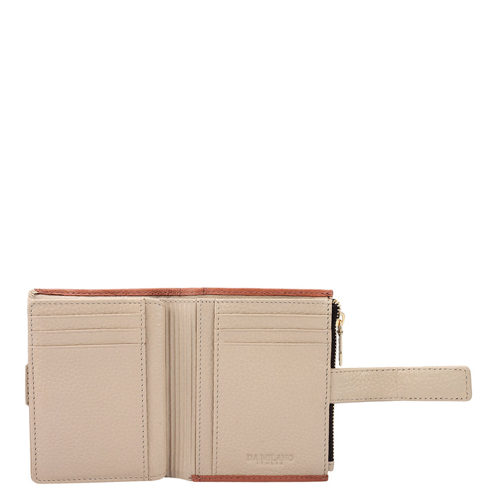 Monogram Leather Ladies Wallet - Terracotta