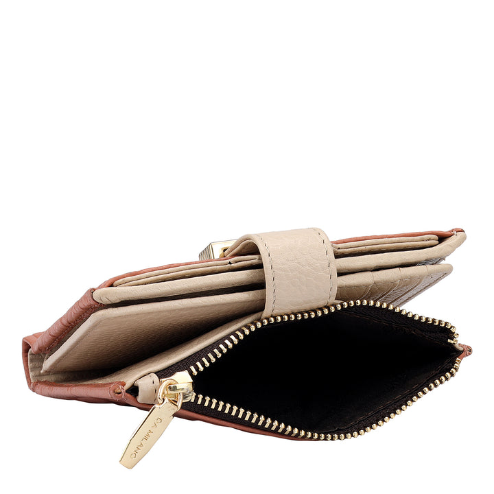 Monogram Leather Ladies Wallet - Terracotta