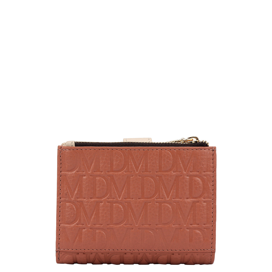 Monogram Leather Ladies Wallet - Terracotta