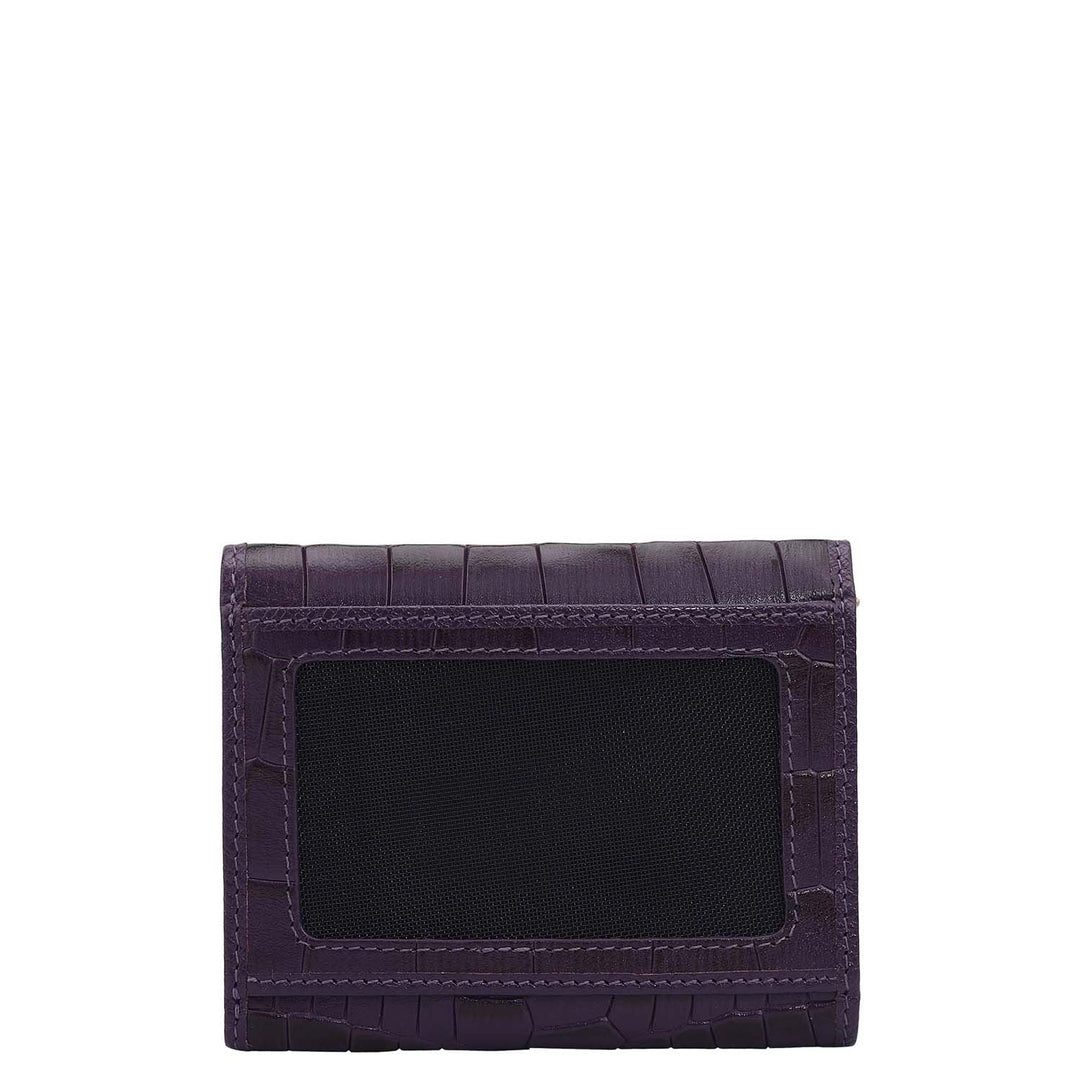 Croco Leather Ladies Wallet - Grapevine