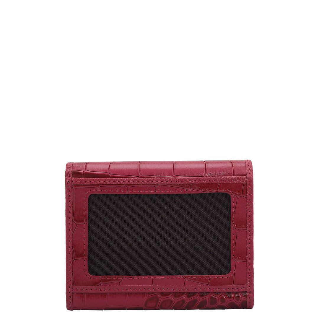 Croco Leather Ladies Wallet - Plumberry