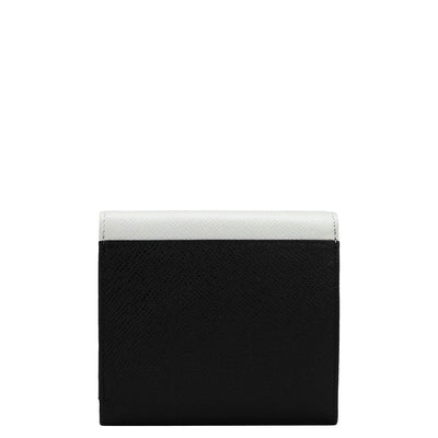 Franzy Leather Ladies Wallet - Black & White