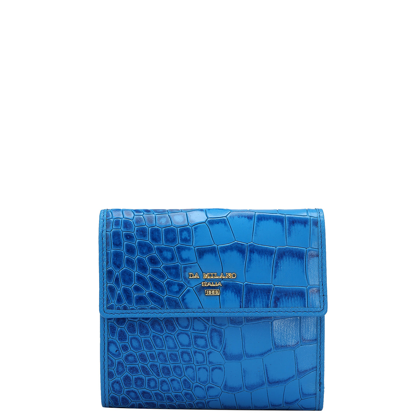 Croco Leather Ladies Wallet - Blue