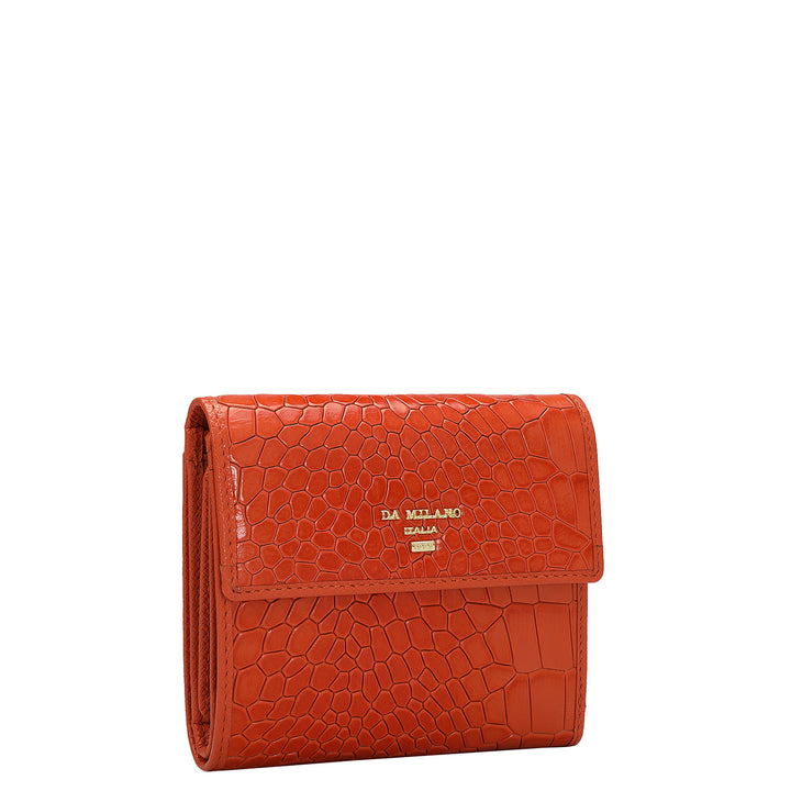 Croco Leather Ladies Wallet - Pumpkin