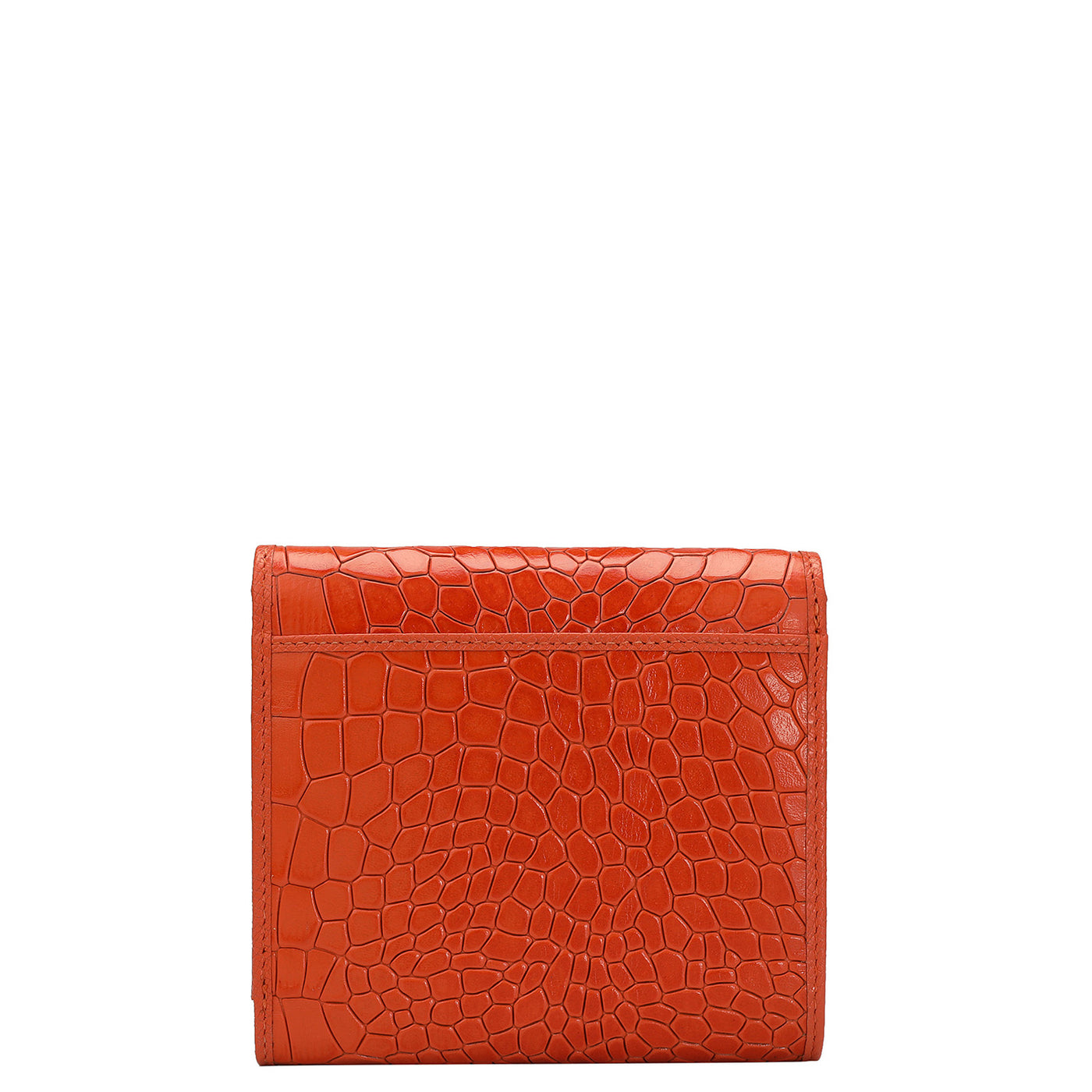 Croco Leather Ladies Wallet - Pumpkin