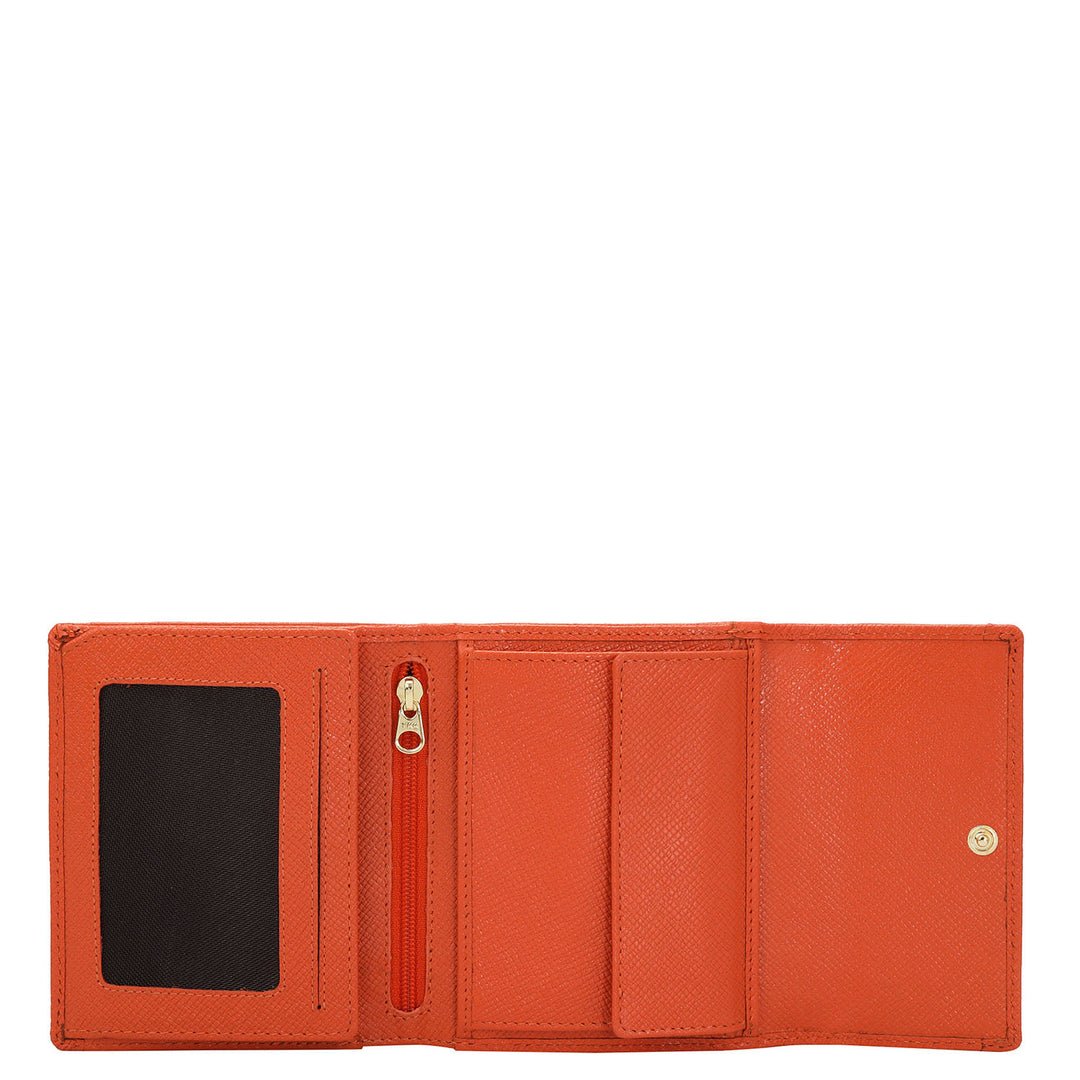 Croco Leather Ladies Wallet - Pumpkin