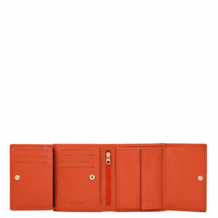 Croco Leather Ladies Wallet - Pumpkin