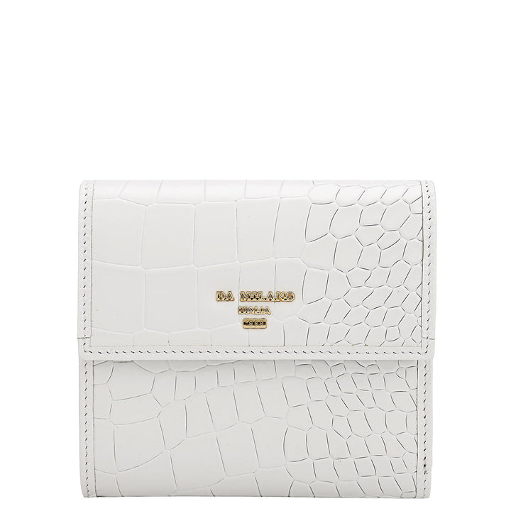 Croco Leather Ladies Wallet - Snow