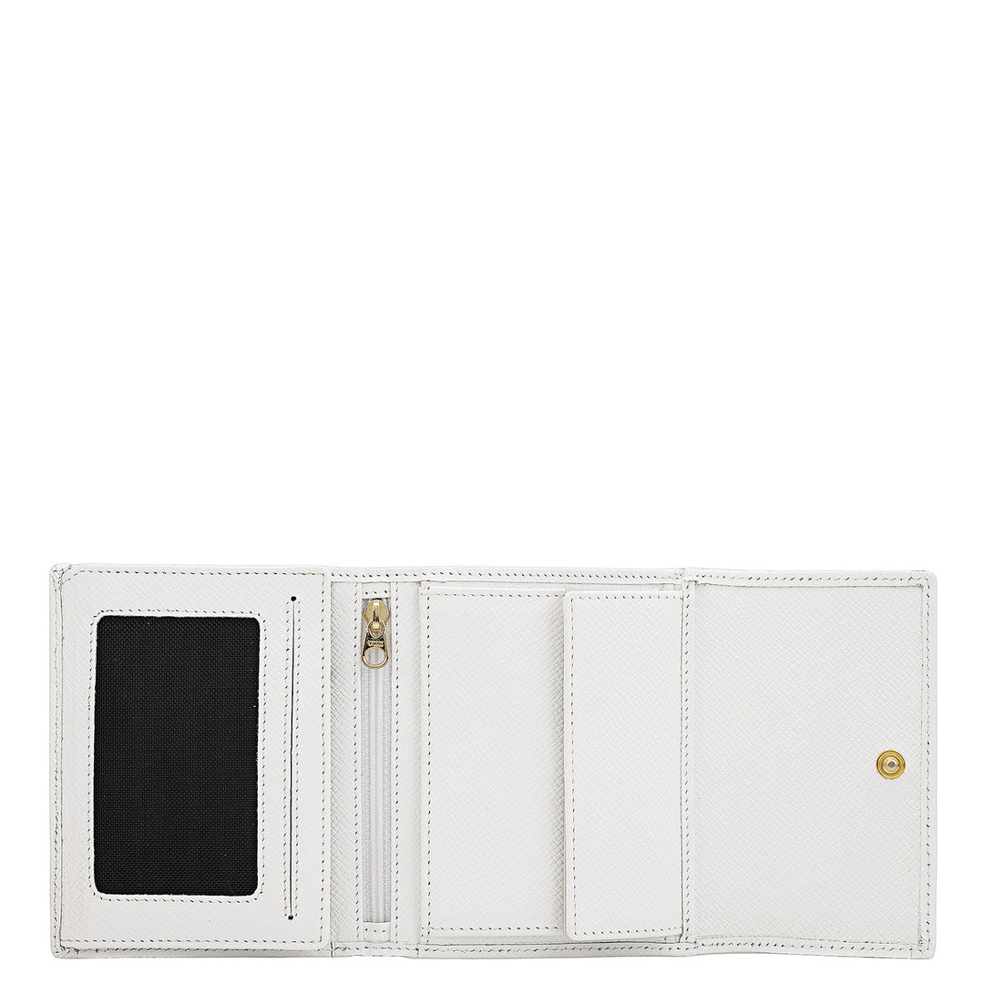 Croco Leather Ladies Wallet - Snow