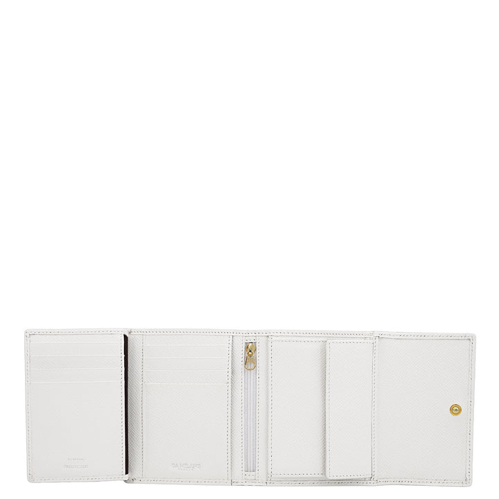 Croco Leather Ladies Wallet - Snow