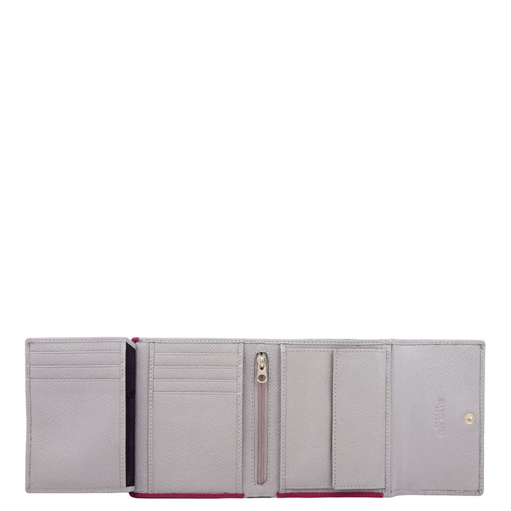 Franzy Leather Ladies Wallet - Plumberry & Chalk