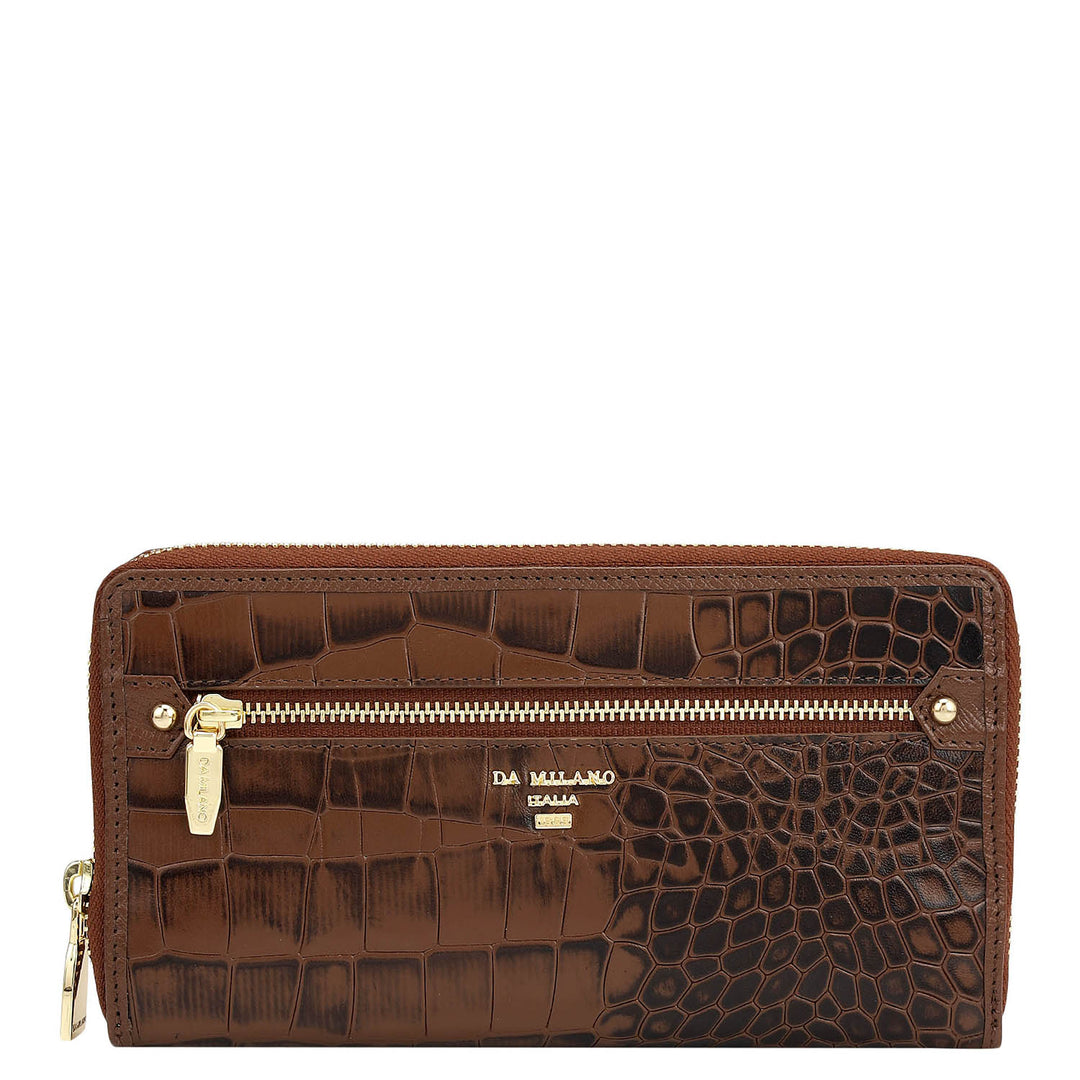 Croco Leather Ladies Wallet - Date