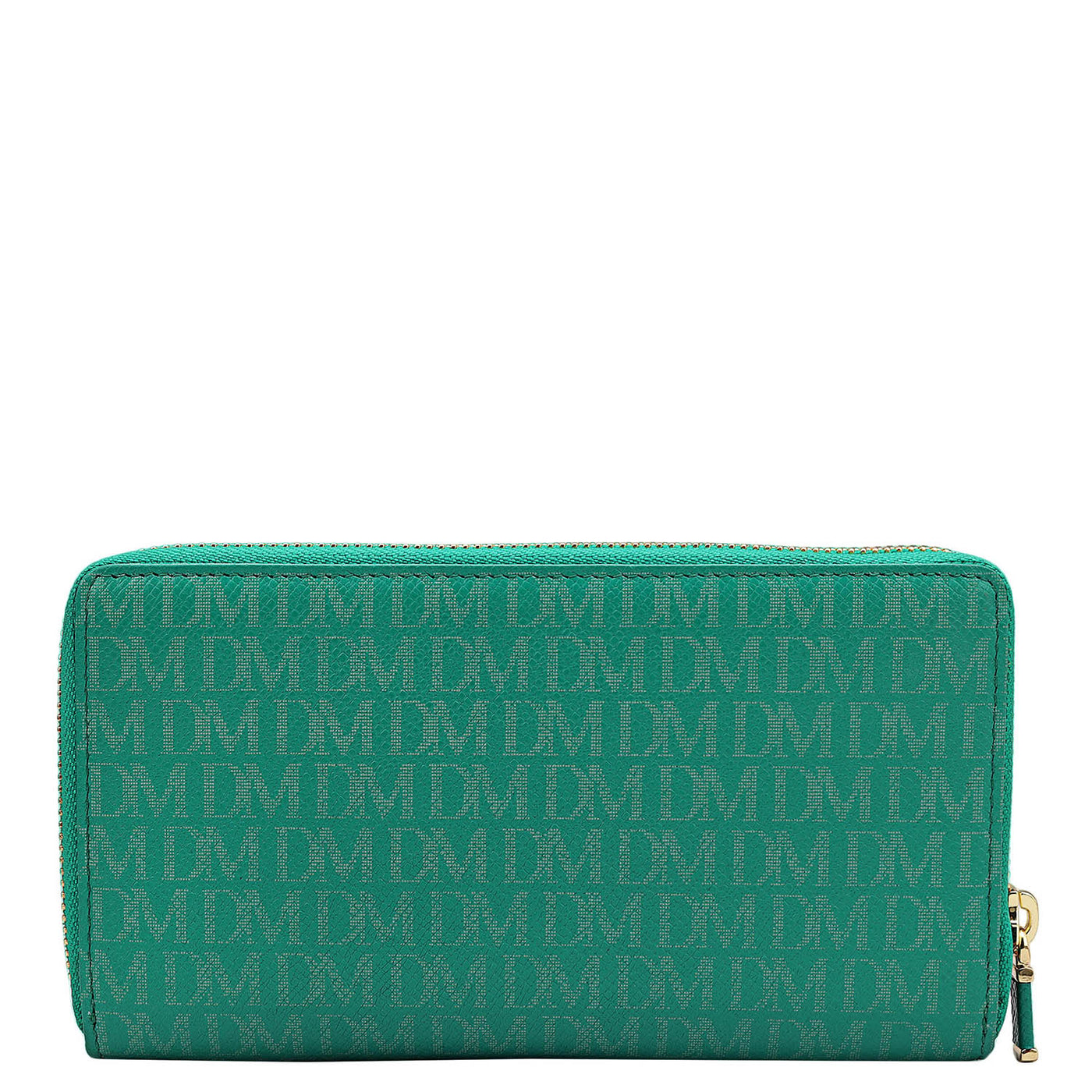 Monogram Leather Ladies Wallet - Emerald Green