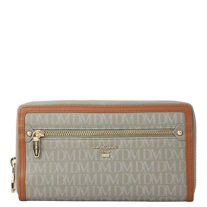 Monogram Leather Ladies Wallet - Stone Grey