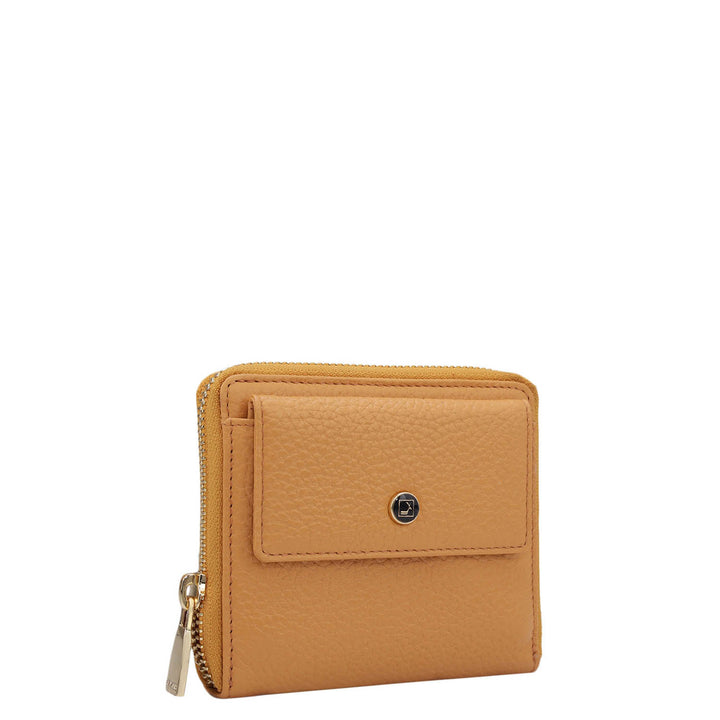 Wax Leather Ladies Wallet - Apricot Crush