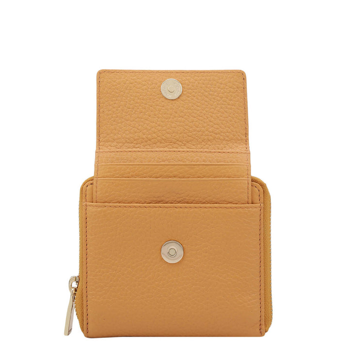 Wax Leather Ladies Wallet - Apricot Crush