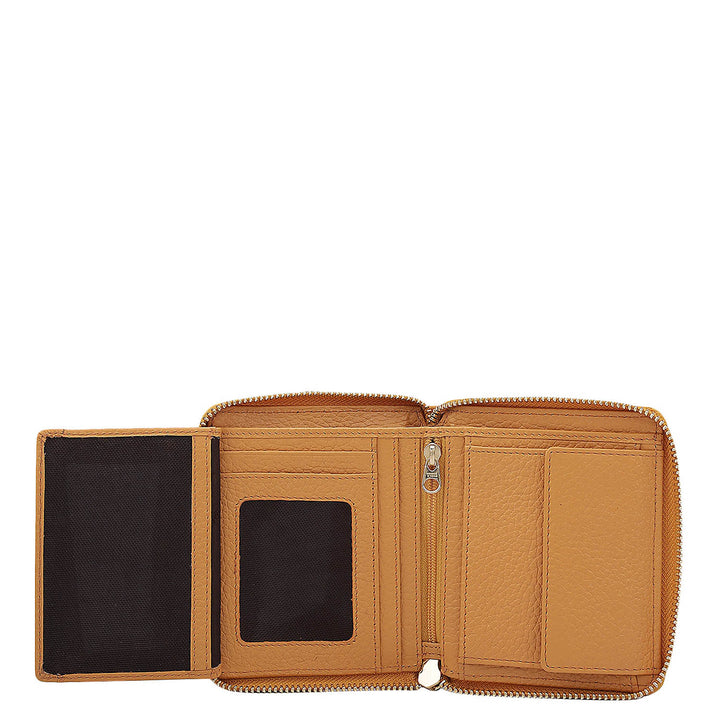 Wax Leather Ladies Wallet - Apricot Crush