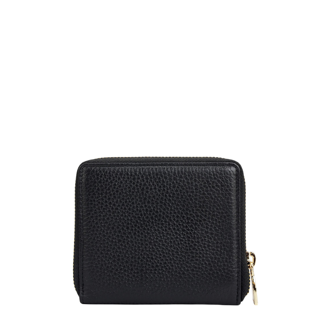 Wax Leather Ladies Wallet - Black