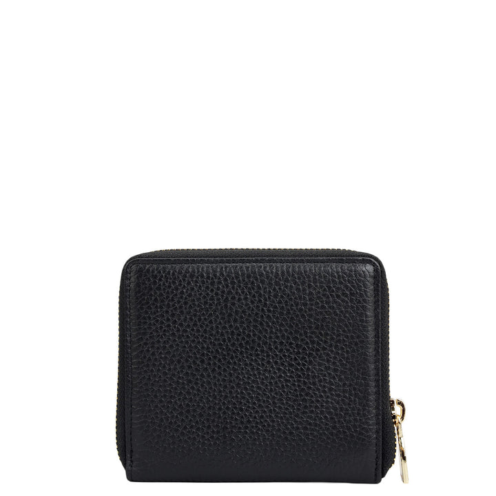Wax Leather Ladies Wallet - Black