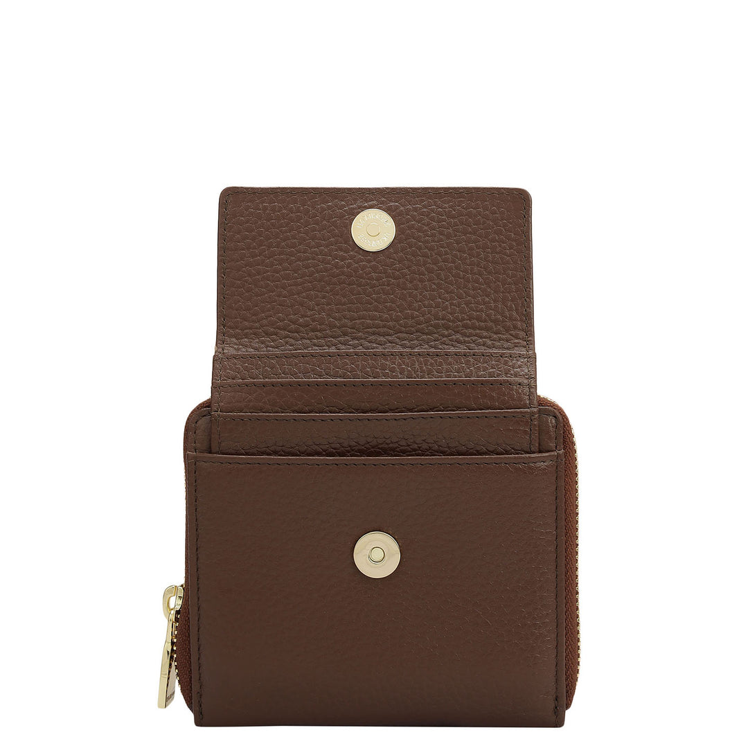 Wax Leather Women Wallet - Espresso
