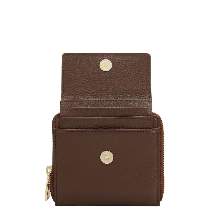 Wax Leather Women Wallet - Espresso
