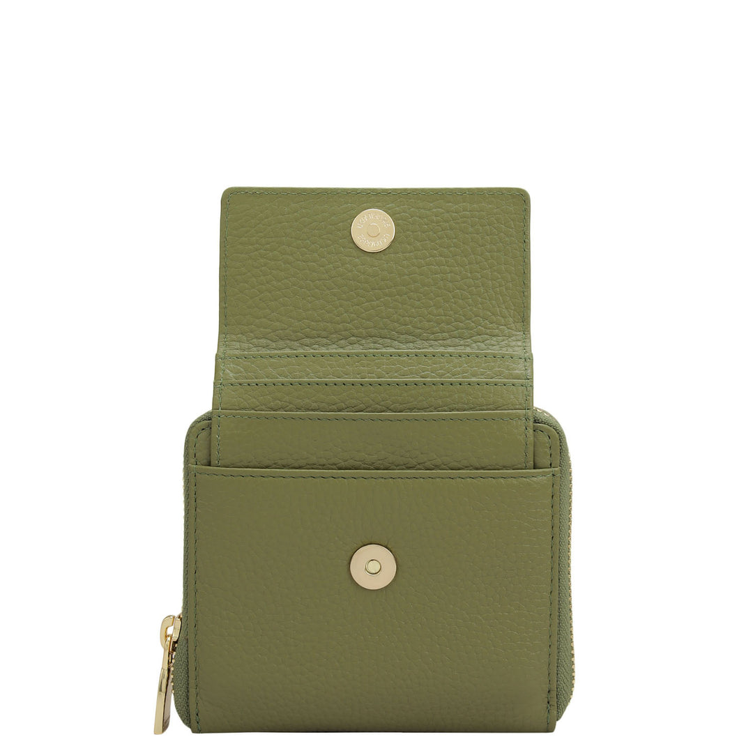 Wax Leather Women Wallet - Fern